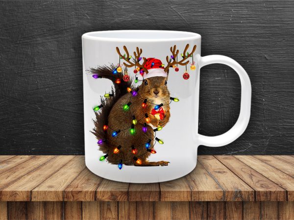 Christmas Squirrel Light Mug, Christmas Mug, Christmas Gift, Funny Christmas Mug, Merry Christmas Mug