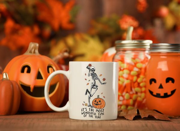 Halloween It’s The Most Wonderful Time Of The Year Skeleton Mug, Halloween Skeleton Mug, Halloween Mug