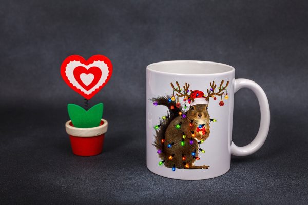 Christmas Squirrel Light Mug, Christmas Mug, Christmas Gift, Funny Christmas Mug, Merry Christmas Mug