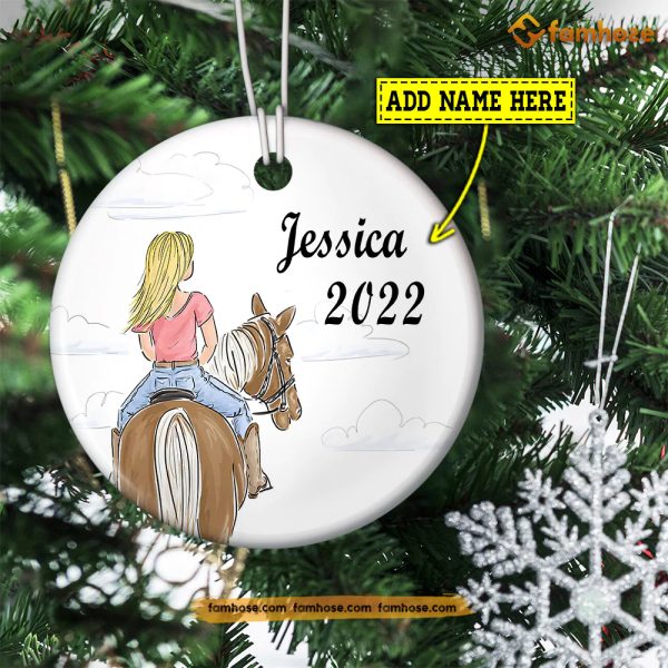 Christmas Horse Ornament, Horse Girl With Her Horse Gift For Horse Lovers