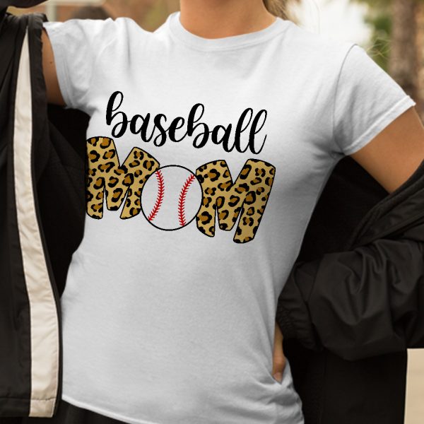 Baseball Mom Leopard Funny Softball Mom Shirt