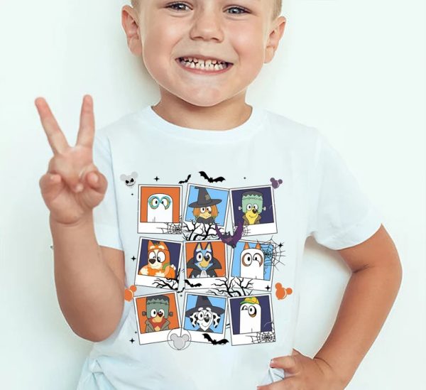 Bluey And Friend Halloween Shirt, Bluey Trick Or Treat Shirt, Bluey And Friend Shirt, Halloween Shirt, Bluey Kids Tee, Bingo Kids Tee