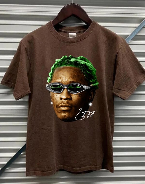 YOUNG THUG T-SHIRT, Rap Tee Concert Merch Kanye Thugger Slime Season, Green Rare Hip Hop Graphic Print