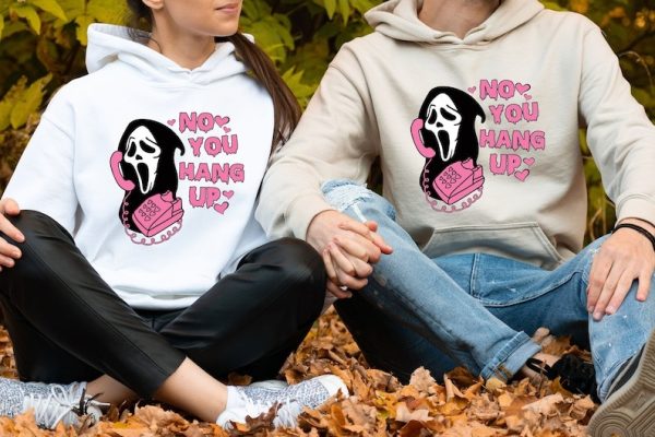 No You Hang Up Sweatshirt, Scream Sweatshirt, Funny Ghost Face Sweatshirt, Halloween Shirt, Halloween Ghost Sweatshirt, Ghostface Calling Tee