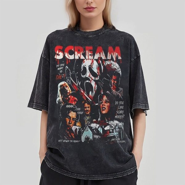 Retro 90s Scream Movie Halloween Tshirt, Scream Horror Movie Shirt, Scream Ghostface Shirts, Horror Movie Tee, Scream Merch Sweatshirt