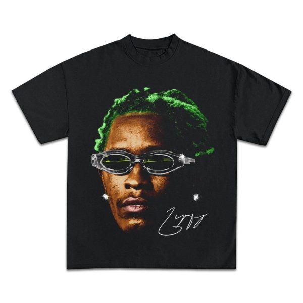 YOUNG THUG T-SHIRT, Rap Tee Concert Merch Kanye Thugger Slime Season, Green Rare Hip Hop Graphic Print