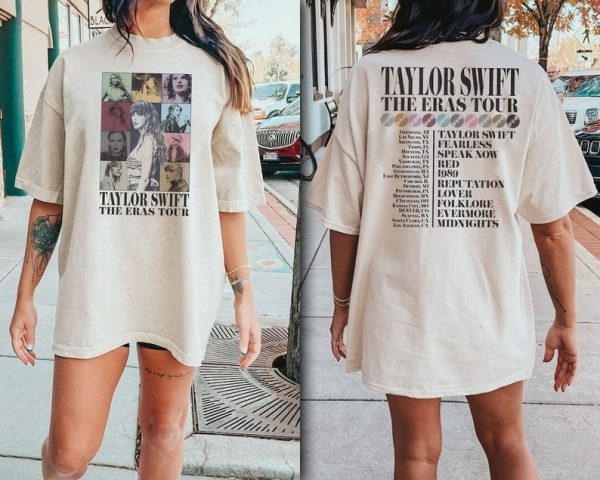 Taylor Swift The Eras Tour Shirt, Swiftie Merch T-Shirt, Back And Front Shirt, Swiftie Eras Tour, Taylor Swift Fan, Vintage Gift, TS Tshirt