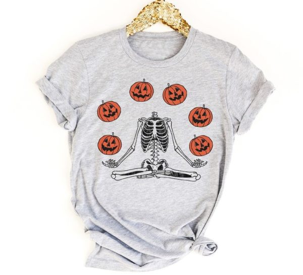 Pumpkin Halloween Sweatshirt, Skeleton Halloween Shirt, Pumpkin Shirt, Fall Sweatshirt for Women