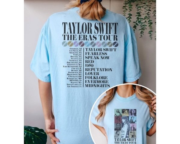 Taylor Swift The Eras Tour Shirt, Swiftie Merch T-Shirt, Back And Front Shirt, Swiftie Eras Tour, Taylor Swift Fan, Vintage Gift, TS Tshirt