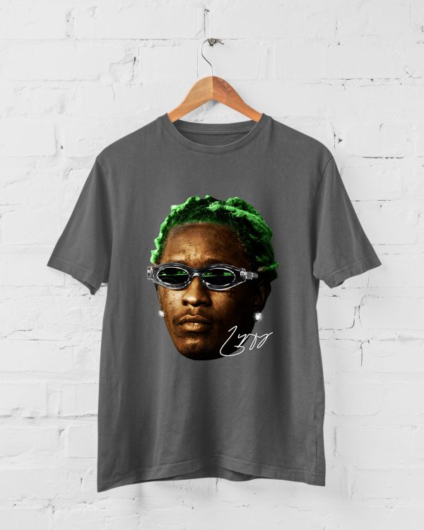 YOUNG THUG T-SHIRT, Rap Tee Concert Merch Kanye Thugger Slime Season, Green Rare Hip Hop Graphic Print