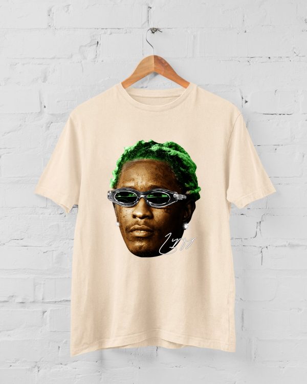 YOUNG THUG T-SHIRT, Rap Tee Concert Merch Kanye Thugger Slime Season, Green Rare Hip Hop Graphic Print