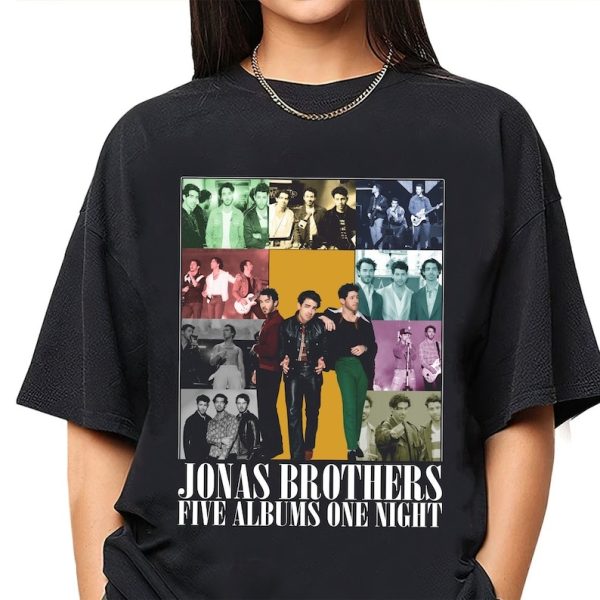 Retro Jonas Brothers The Eras Tour Shirt, Jonas Brothers Shirt, Jonas Brother Merch, Joe Jonas Homage Shirt, Five Albums One Night Tour Tee