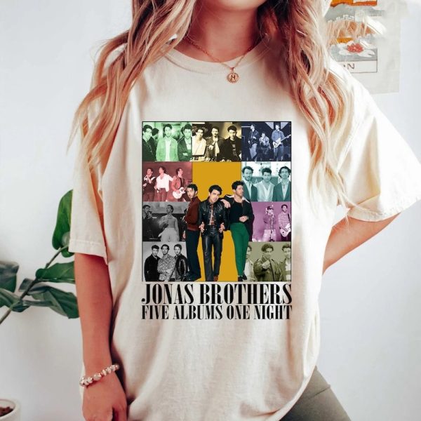 Retro Jonas Brothers The Eras Tour Shirt, Jonas Brothers Shirt, Jonas Brother Merch, Joe Jonas Homage Shirt, Five Albums One Night Tour Tee