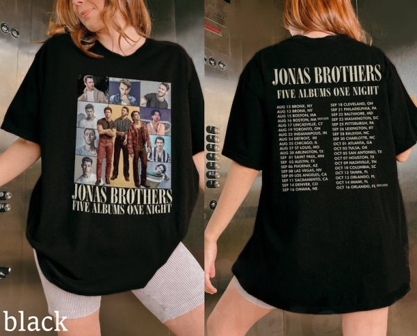 Vintage Jonas Brothers Tour Shirt, Jonas Brothers Shirt, Jonas Brothers Merch, Joe Jonas Shirt, Five Albums One Night Tour, Music Tour Shirt