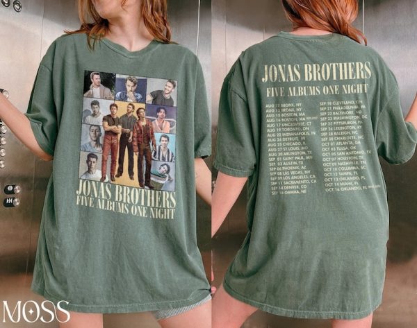 Vintage Jonas Brothers Tour Shirt, Jonas Brothers Shirt, Jonas Brothers Merch, Joe Jonas Shirt, Five Albums One Night Tour, Music Tour Shirt