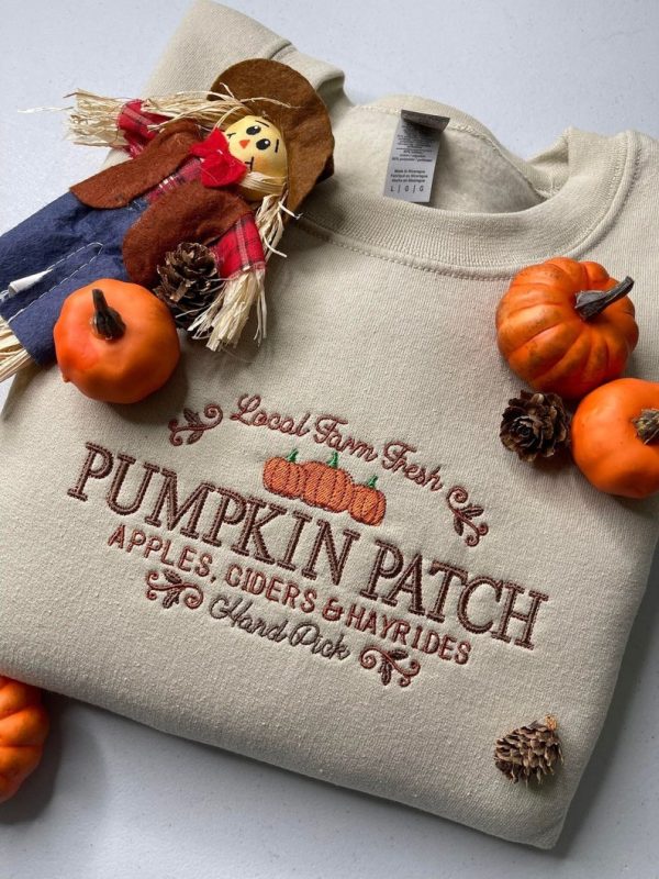 Fall Pumpkin Patch Embroidered Crewneck/Hoodie