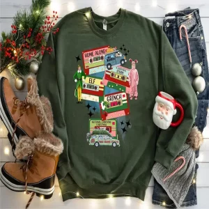 christmas movies sweatshirt christmas movie characters cassette type sweatshirt christmas tape shirt xmas movieschristmas movie night 2