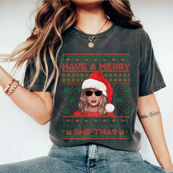 Have A Merry Swiftmas Sweatshirt, Merry Swiftmas Sweatshirt, Swiftmas Sweatshirt, Taylor Family Shirt, TS Fan Gift, Ugly Christmas Shirt