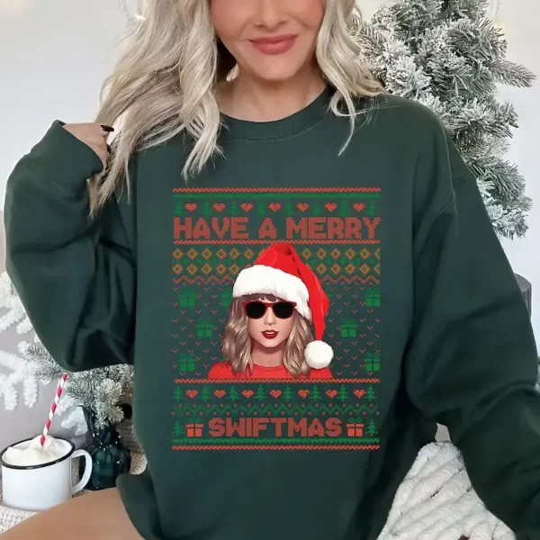 Have A Merry Swiftmas Sweatshirt, Merry Swiftmas Sweatshirt, Swiftmas Sweatshirt, Taylor Family Shirt, TS Fan Gift, Ugly Christmas Shirt