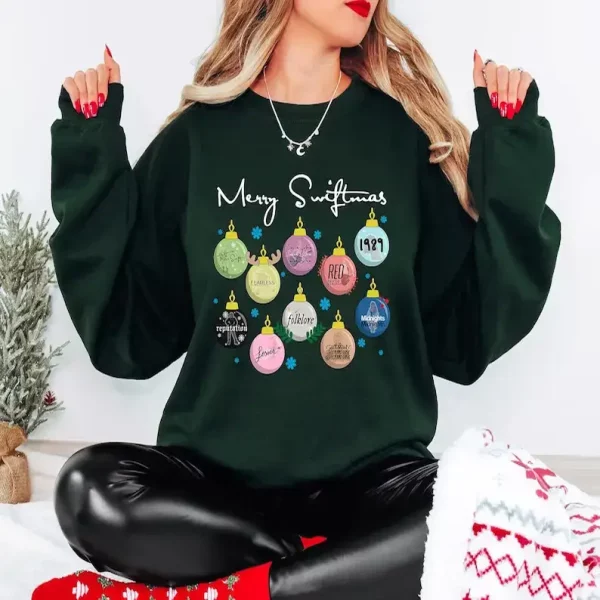 Merry Swiftmas Sweatshirt,Swiftie Merch,Swiftmas Christmas Shirt,Vintage Swiftie Merch, The Eras Tour Sweatshirt, Christmas Sweatshirt