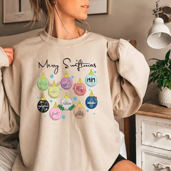 Merry Swiftmas Sweatshirt,Swiftie Merch,Swiftmas Christmas Shirt,Vintage Swiftie Merch, The Eras Tour Sweatshirt, Christmas Sweatshirt