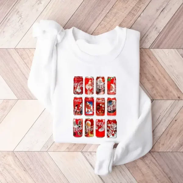 Christmas Cola Sweatshirt, Christmas Coke Sampler, Gift for Coke Lover, Coke bottles, Trendy Funny Sweatshirt for Christmas