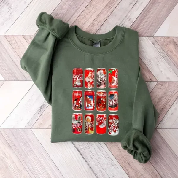 Christmas Cola Sweatshirt, Christmas Coke Sampler, Gift for Coke Lover, Coke bottles, Trendy Funny Sweatshirt for Christmas