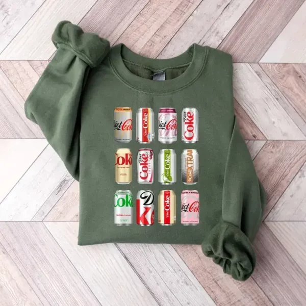 Diet Coke Sweatshirt, Christmas Coca-Cola Sweatshirt, Christmas Coke Sampler, Gift for Coke Lover, Trendy Funny Sweatshirt Christmas