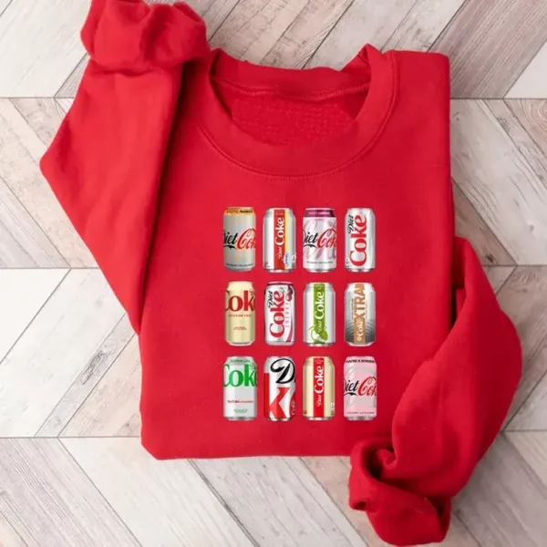 Diet Coke Sweatshirt, Christmas Coca-Cola Sweatshirt, Christmas Coke Sampler, Gift for Coke Lover, Trendy Funny Sweatshirt Christmas