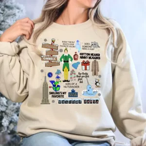 elf christmas sweatshirt christmas movies sweater funny elf shirt christmas gifts new york christmas crewneck ugly xmas t shirt 1