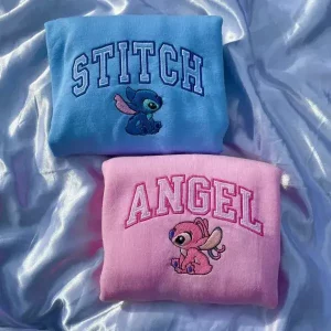 embroidered nike stitch and angel shirt