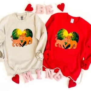 isney simba and nala valentine sweatshirt