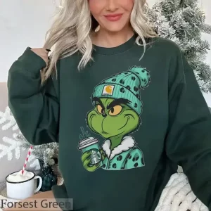 leopard boujee grinch christmas sweatshirt merry grinchmas sweatshirt bougie grinch christmas shirt grinchmas starbucks coffee sweater 2