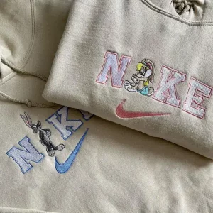 lola bugs bunny nike couple embroidered sweatshirt