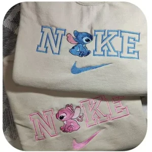 nike stitch x angel custom embroidered sweatshirt couple