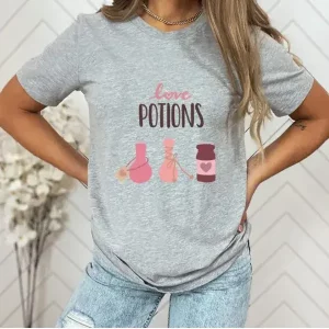 retro valentines day love potion bottle cupids brewing shirt